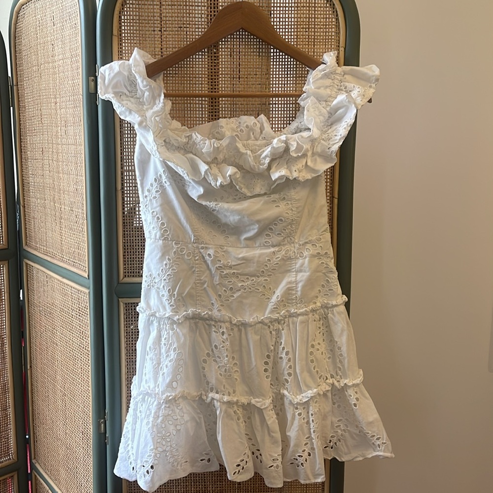 White Eyelet Minidress - Picture 2 of 3